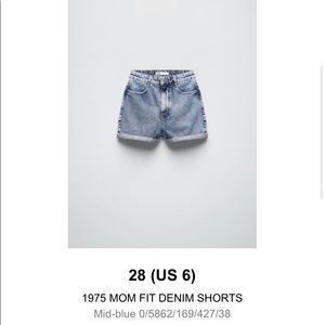 Zara mom fit denim shorts